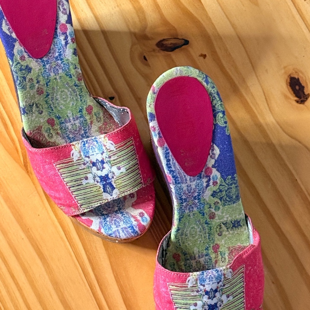 Save The Queen Multicolor Patchwork Wedges - image 2